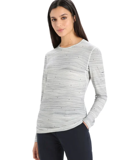 Damen Icebreaker Funktionswäsche & Base Layer^Merino 200 Oasis Langarmshirt Ski Tracks Damen