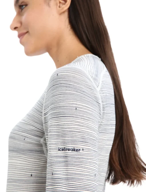 Damen Icebreaker Funktionswäsche & Base Layer^Merino 200 Oasis Langarmshirt Ski Tracks Damen