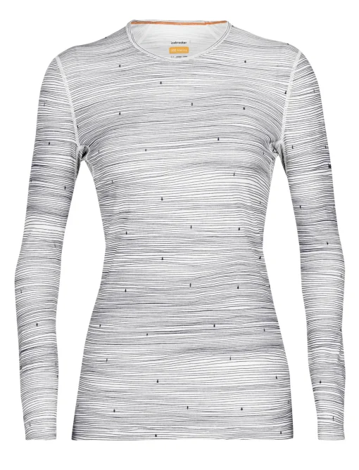 Damen Icebreaker Funktionswäsche & Base Layer^Merino 200 Oasis Langarmshirt Ski Tracks Damen