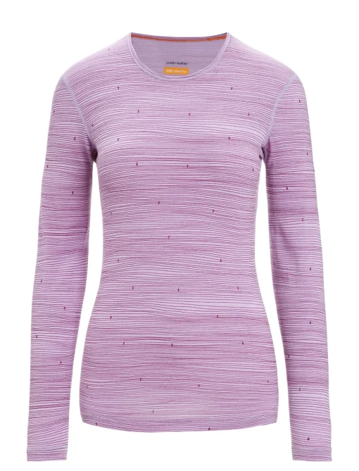 Damen Icebreaker Funktionswäsche & Base Layer^Merino 200 Oasis Langarmshirt Ski Tracks Damen
