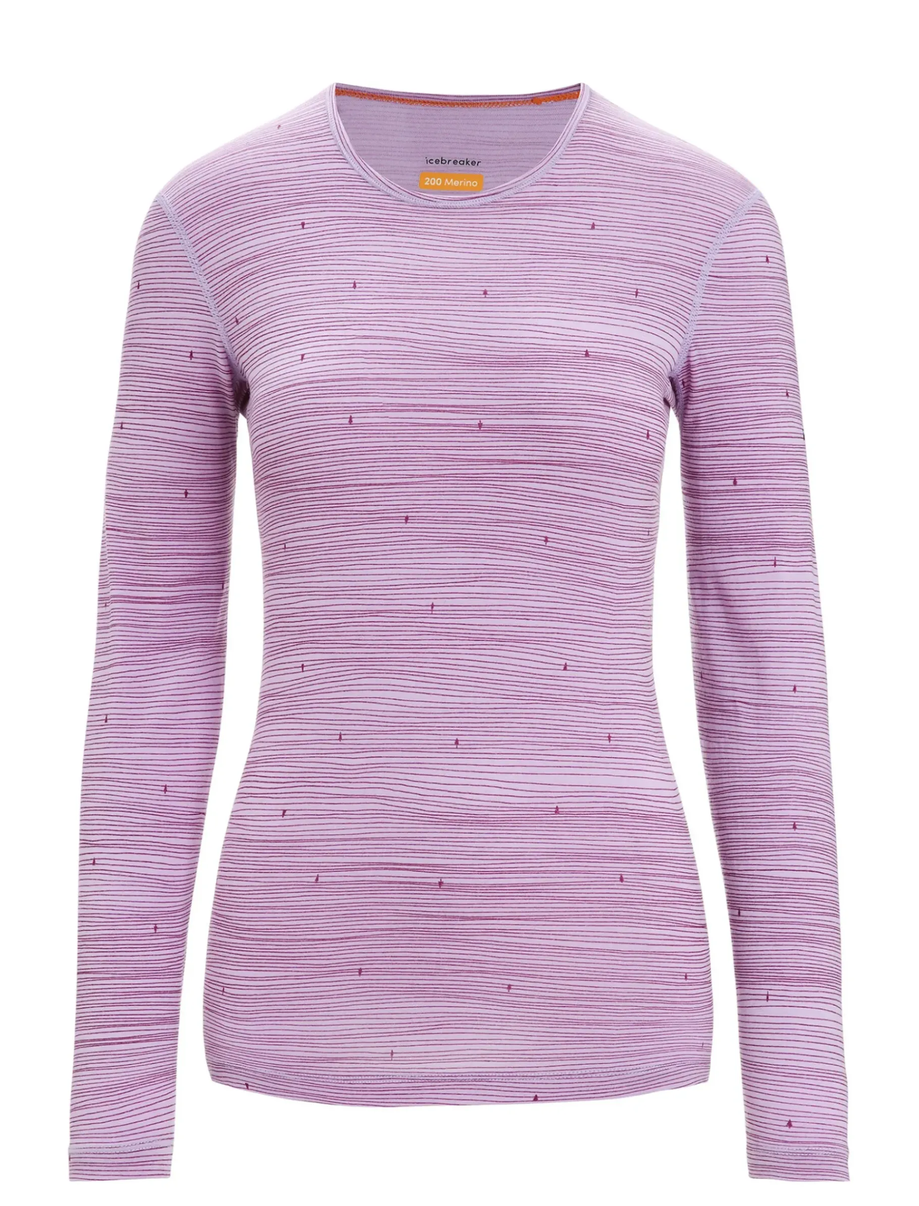 Damen Icebreaker Funktionswäsche & Base Layer^Merino 200 Oasis Langarmshirt Ski Tracks Damen