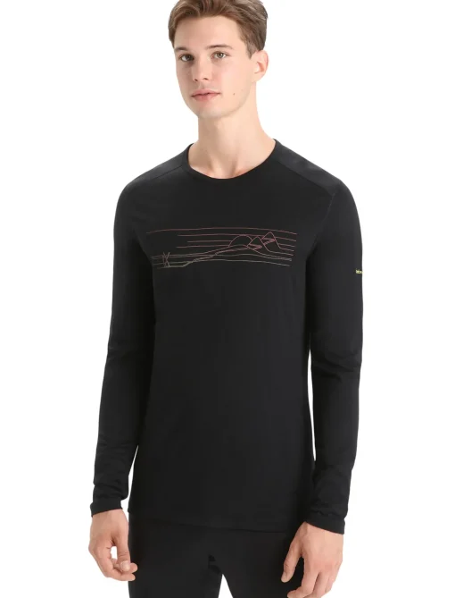 Herren Icebreaker Funktionswäsche & Base Layer^Merino 200 Oasis Langarmshirt Ski Stripes Herren