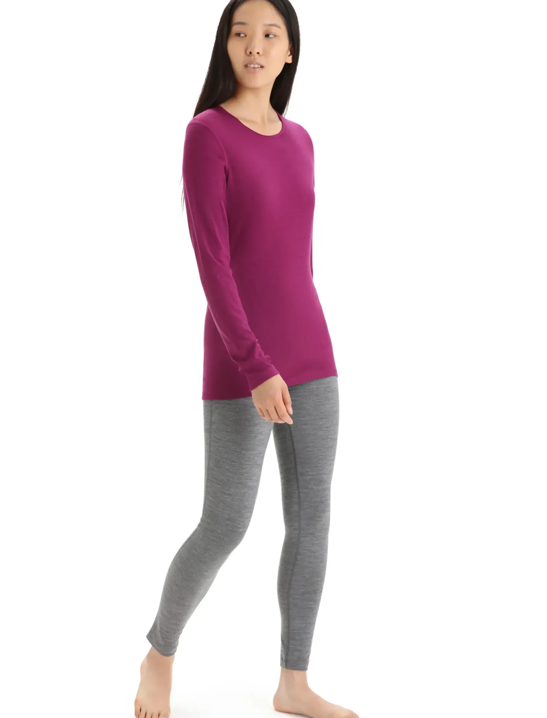 Damen Icebreaker Funktionswäsche & Base Layer^Merino 200 Oasis Thermo-Langarmshirt Mit Rundhalsausschnitt Damen