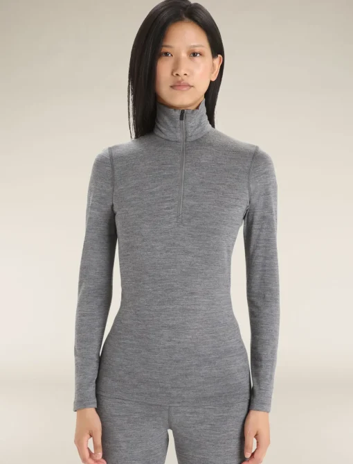 Damen Icebreaker Funktionswäsche & Base Layer^Merino 200 Oasis Thermo-Langarmshirt Mit Halblangem Reisverschluss Damen