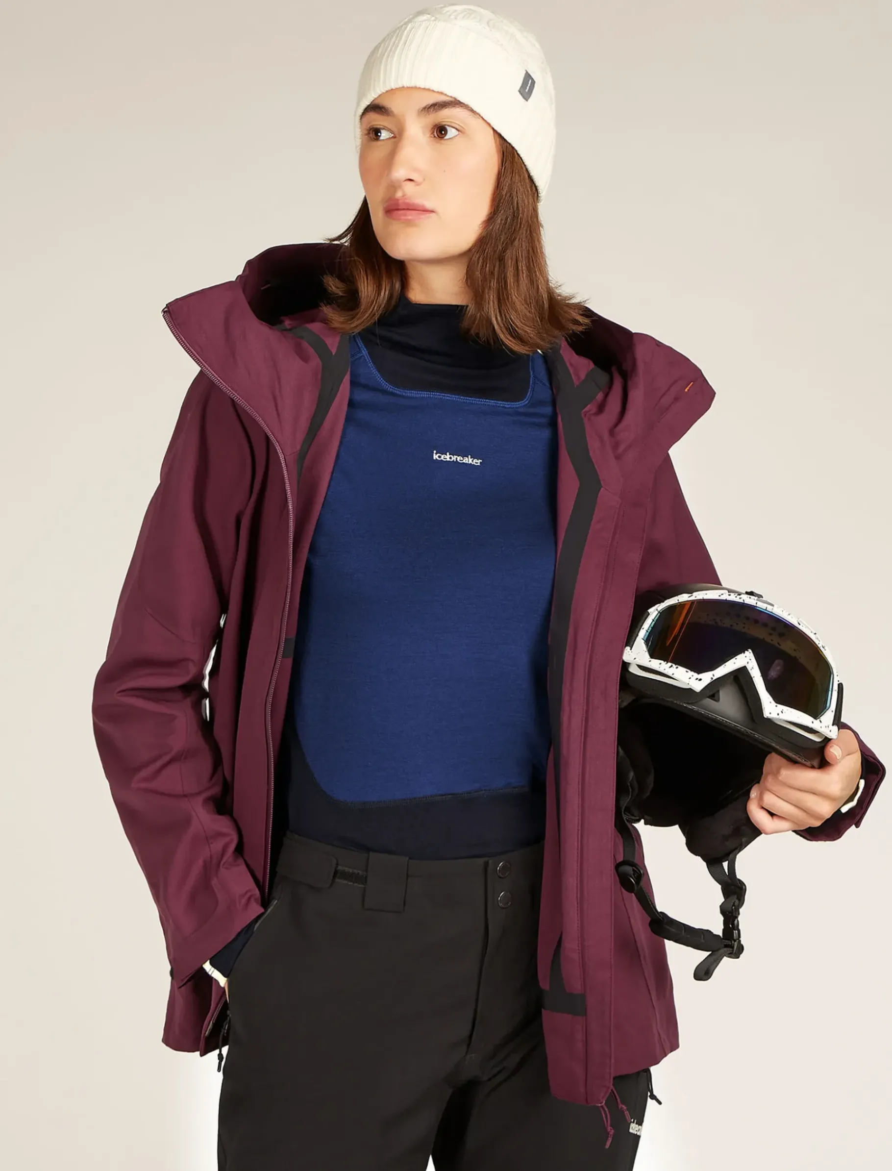 Damen Icebreaker Funktionswäsche & Base Layer^Merino 200 Sonebula Langarmshirt Mit Hohem Kragen Damen