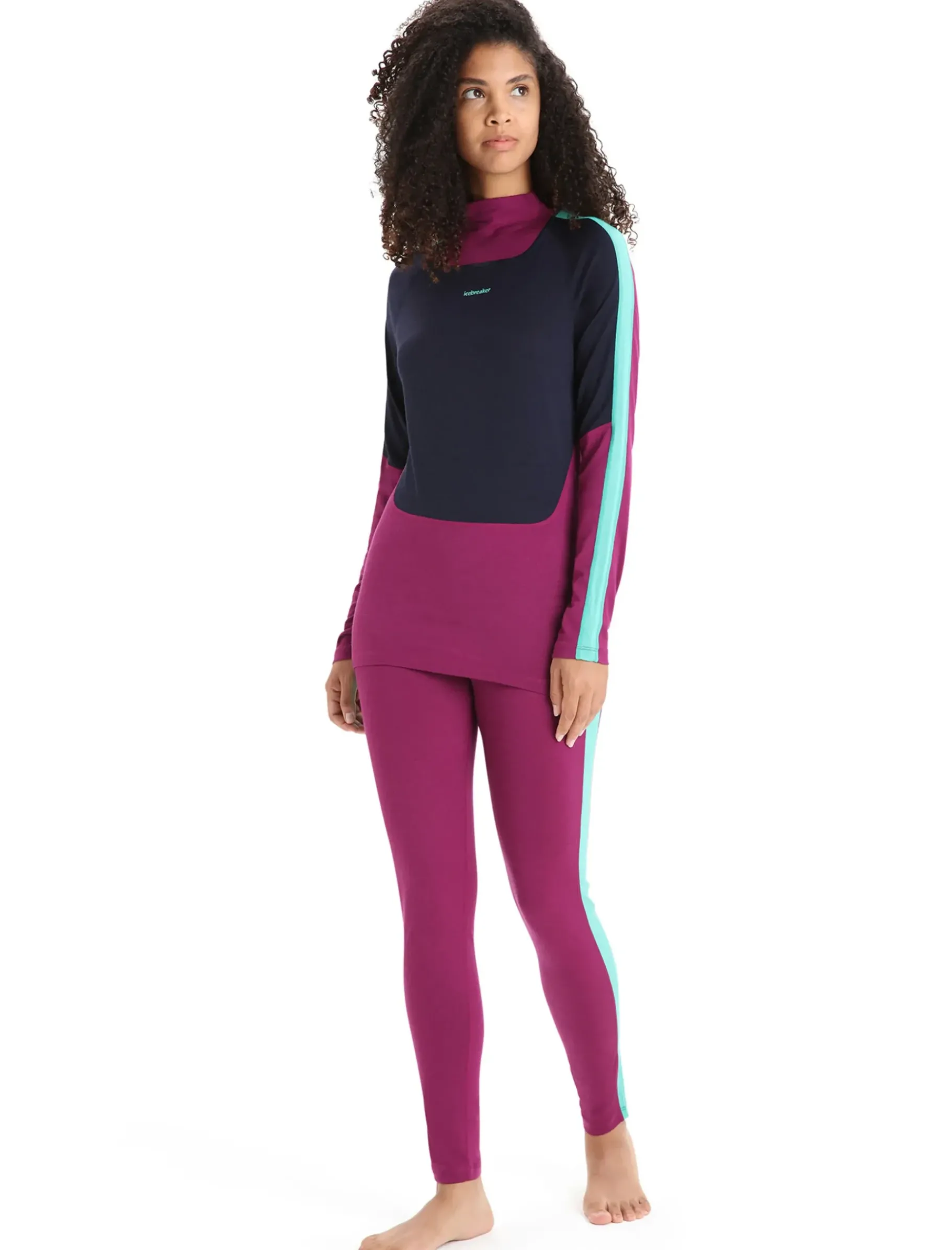 Damen Icebreaker Funktionswäsche & Base Layer^Merino 200 Sonebula Langarmshirt Mit Hohem Kragen Damen