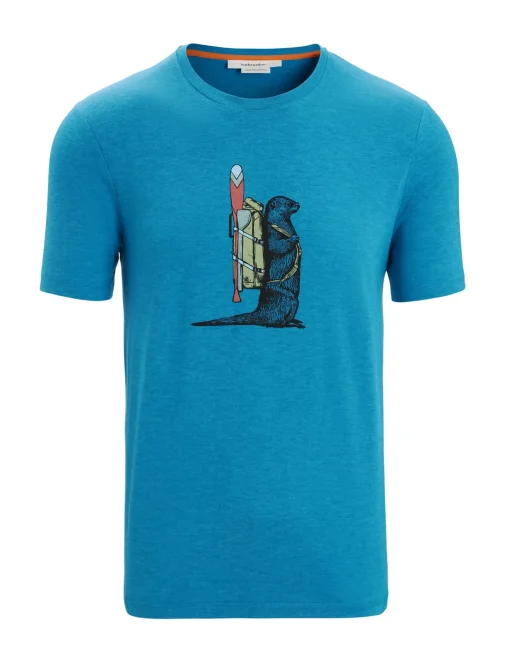Herren Icebreaker Kurzarmshirts^Merino Central Classic T-Shirt Otter Paddle Herren