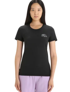 Damen Icebreaker Kurzarmshirts^Merino Central Classic T-Shirt Caravan Life Damen