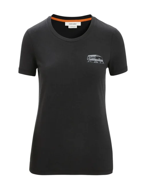 Damen Icebreaker Kurzarmshirts^Merino Central Classic T-Shirt Caravan Life Damen