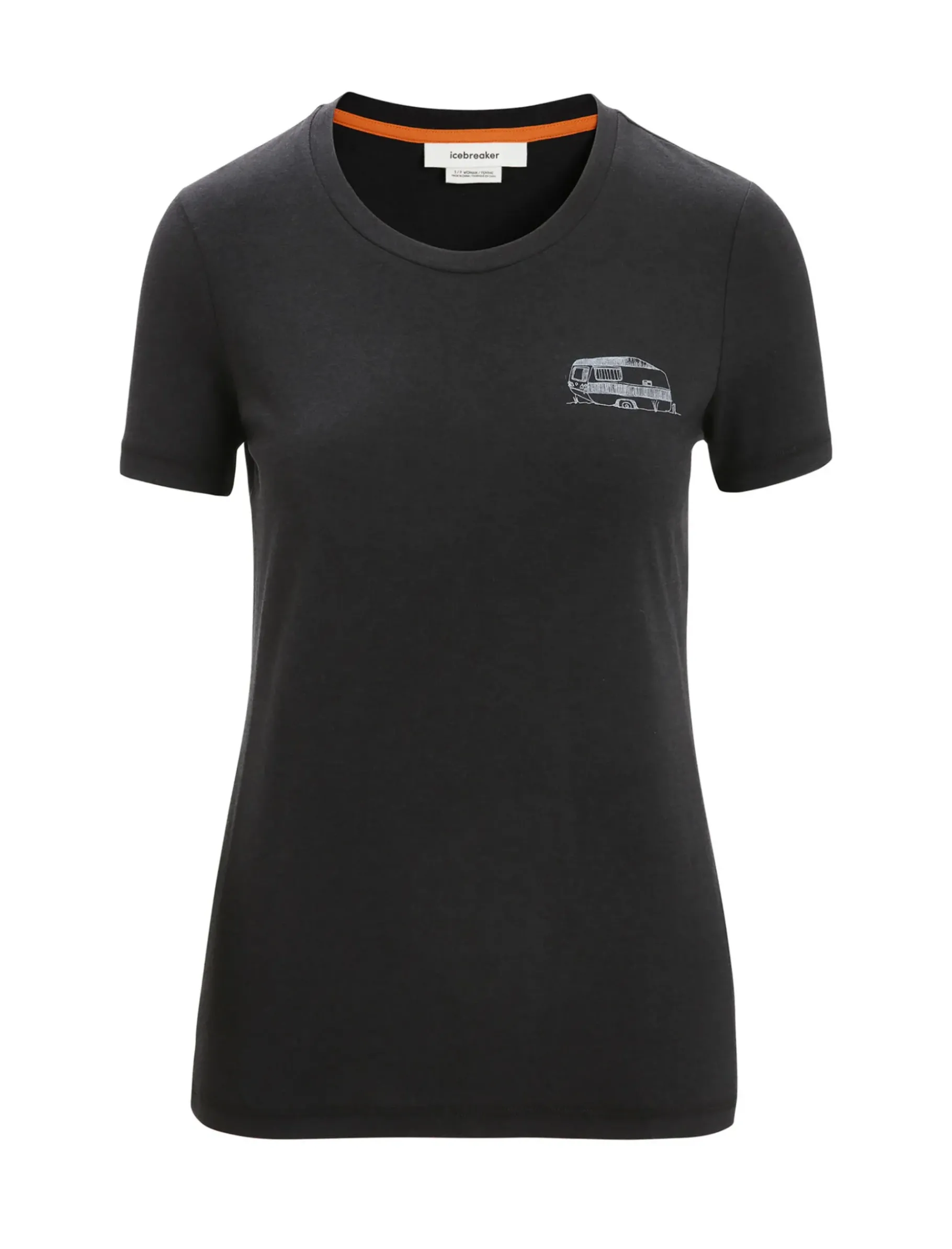Damen Icebreaker Kurzarmshirts^Merino Central Classic T-Shirt Caravan Life Damen