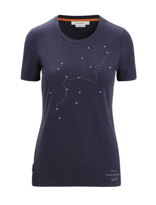 Damen Icebreaker Kurzarmshirts^Merino Central Classic T-Shirt Tour Du Mont Blanc Damen