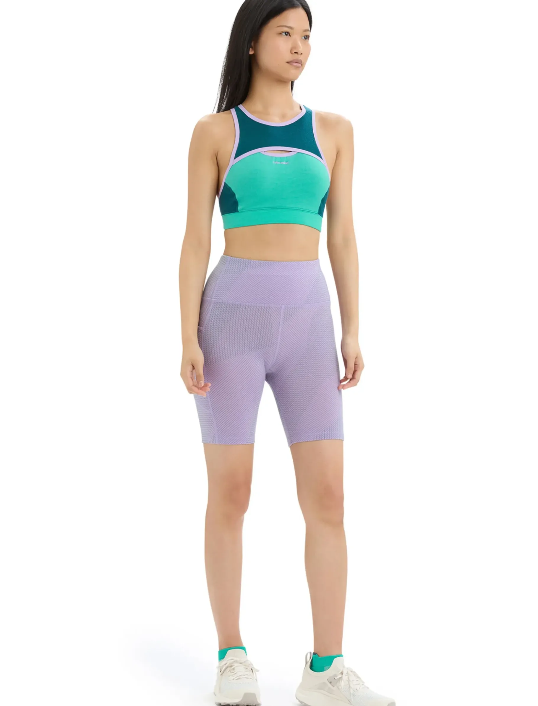 Damen Icebreaker Shorts^Merino Fastray High Rise Shorts Gridlines Damen