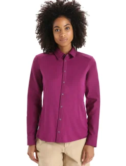 Damen Icebreaker Langärmlige Oberteile^Merino Hike Langarmshirt Damen