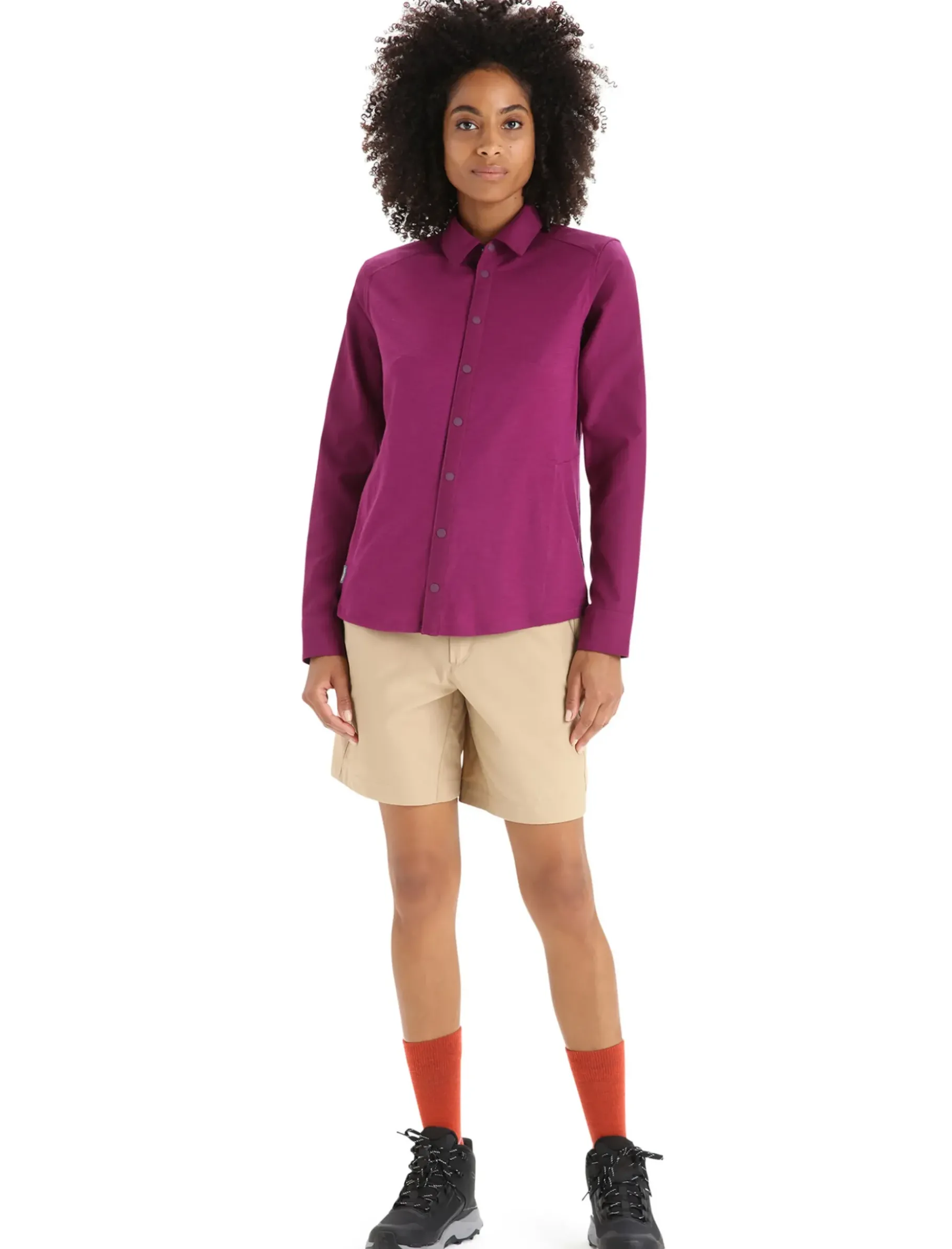 Damen Icebreaker Langärmlige Oberteile^Merino Hike Langarmshirt Damen