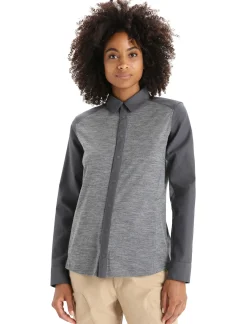 Damen Icebreaker Langärmlige Oberteile^Merino Hike Langarmshirt Damen