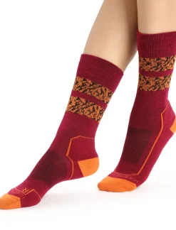Damen Icebreaker Socken^Merino Hike+ Light Socken Crew Natural Summit Damen