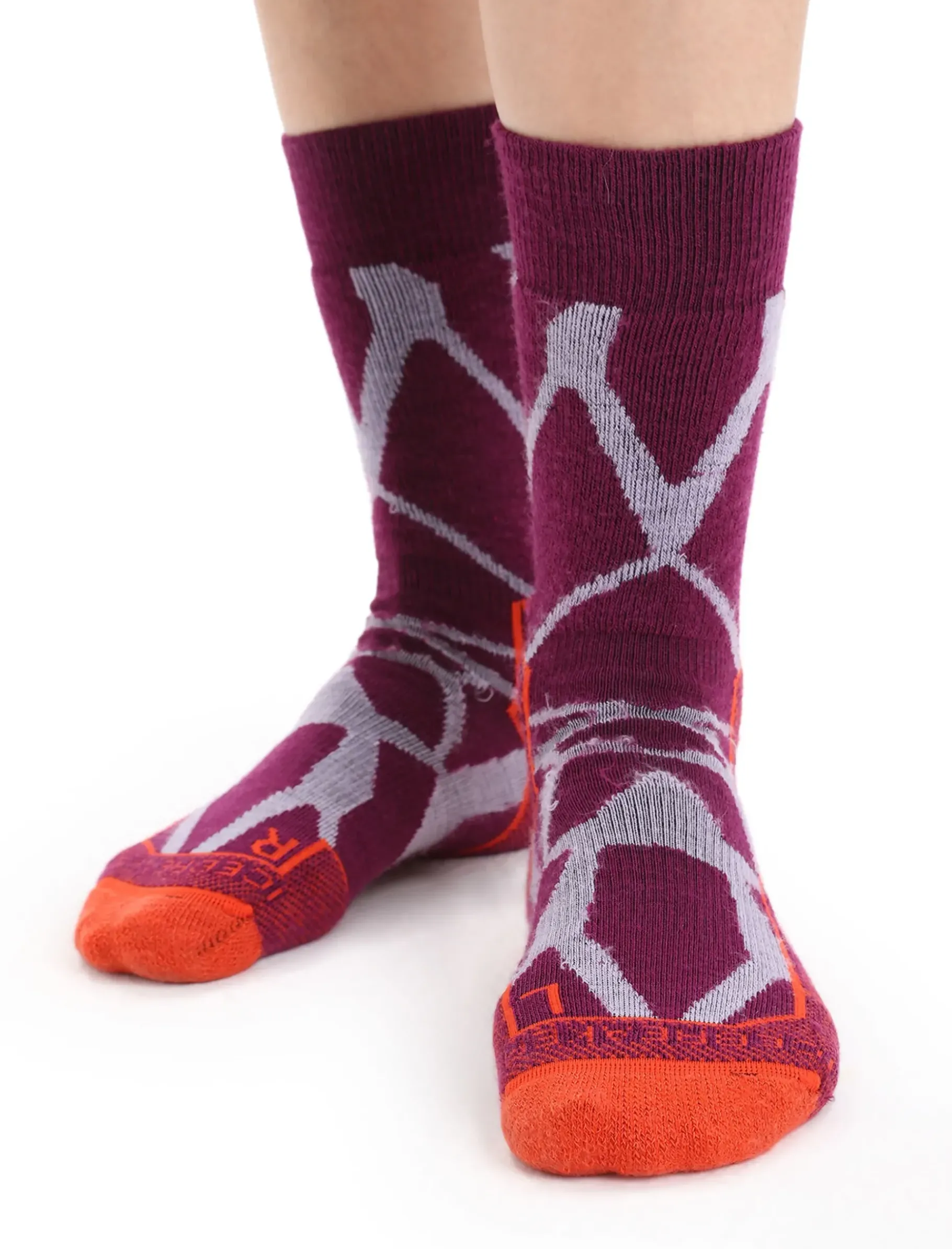 Damen Icebreaker Socken^Merino Hike+ Medium Socken Crew Fractured Landscapes Damen