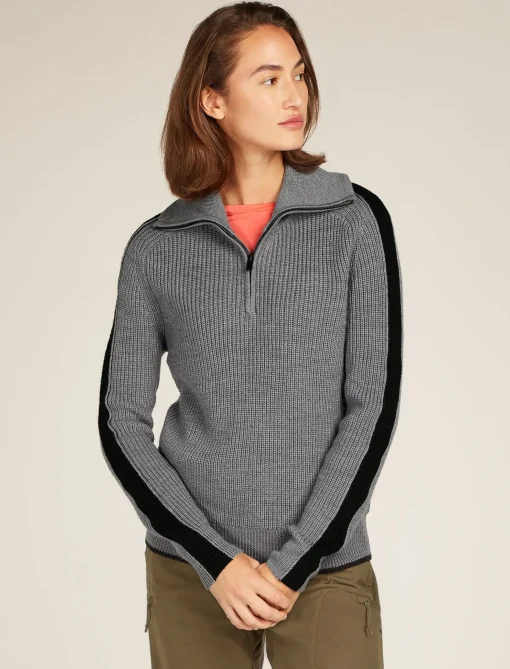 Damen Icebreaker Strickwaren^Merino Lodge Half-Zip-Pullover Damen