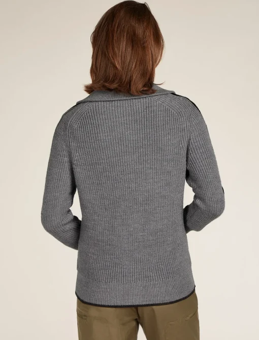 Damen Icebreaker Strickwaren^Merino Lodge Half-Zip-Pullover Damen