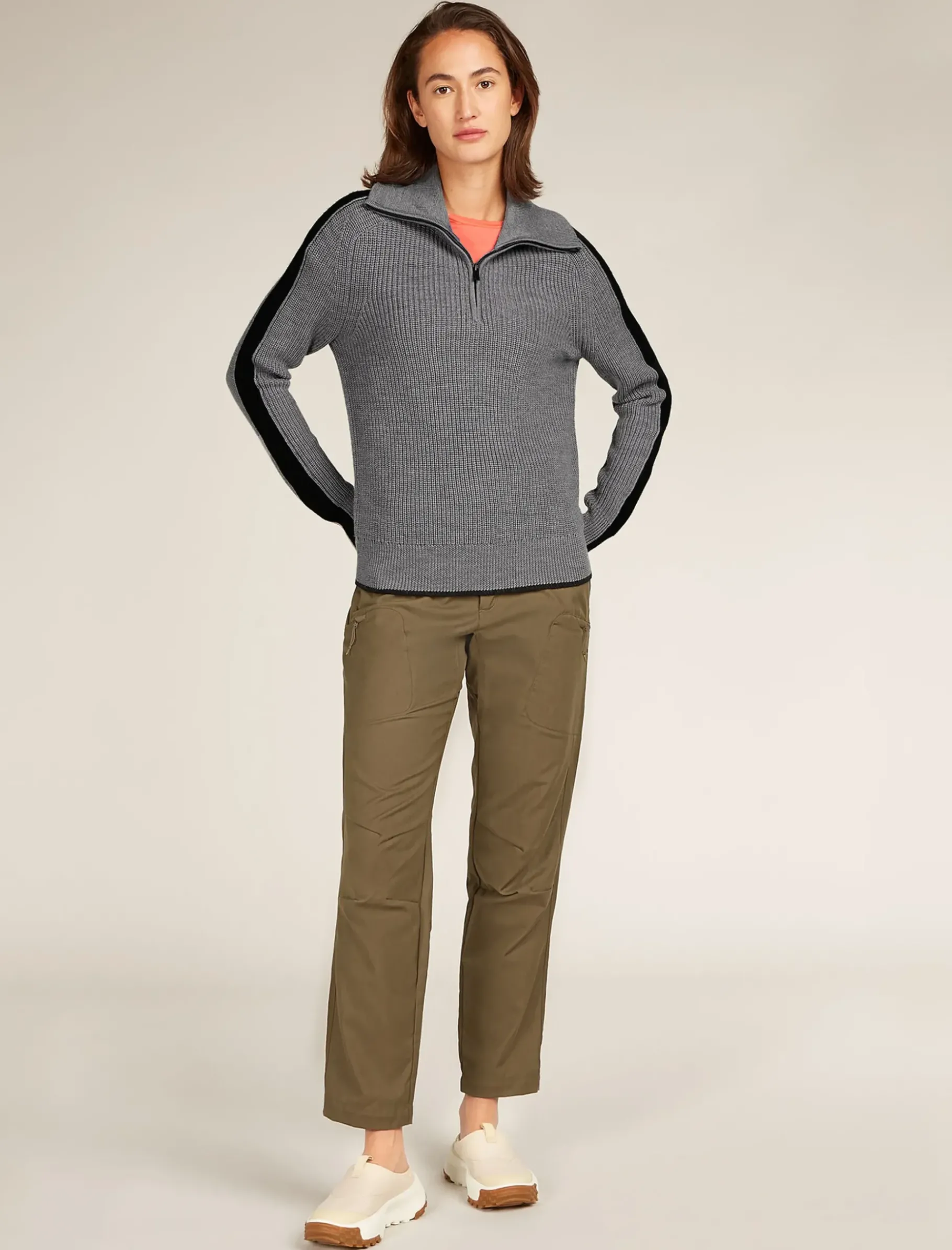 Damen Icebreaker Strickwaren^Merino Lodge Half-Zip-Pullover Damen