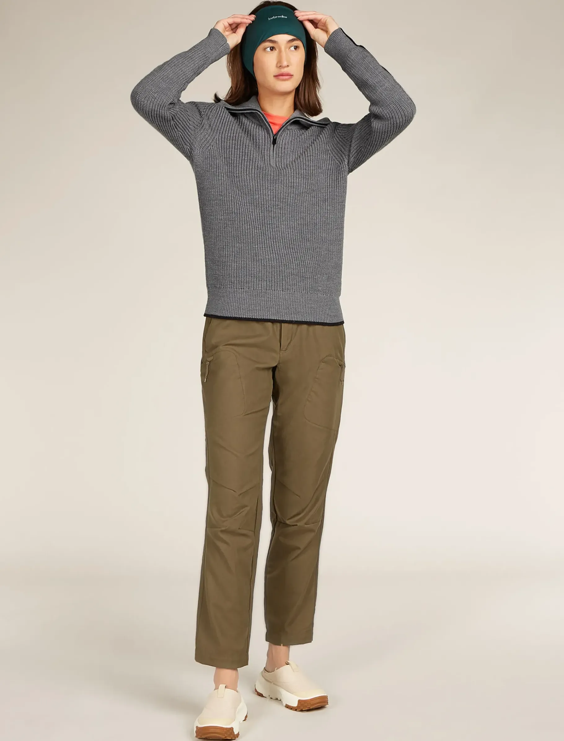 Damen Icebreaker Strickwaren^Merino Lodge Half-Zip-Pullover Damen