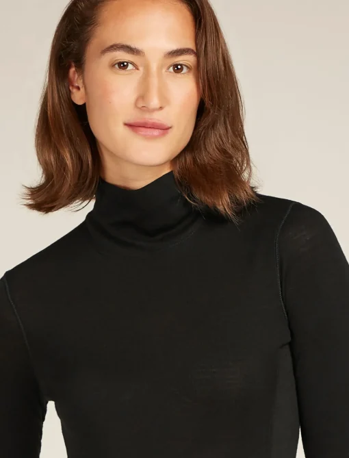 Damen Icebreaker Langärmlige Oberteile^Merino Queens Langarm-Bodysuit Mit Stehkragen Damen