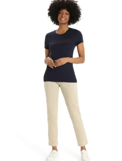 Damen Icebreaker Kurzarmshirts^Merino Tech Lite Ii T-Shirt Ski Stripes Damen