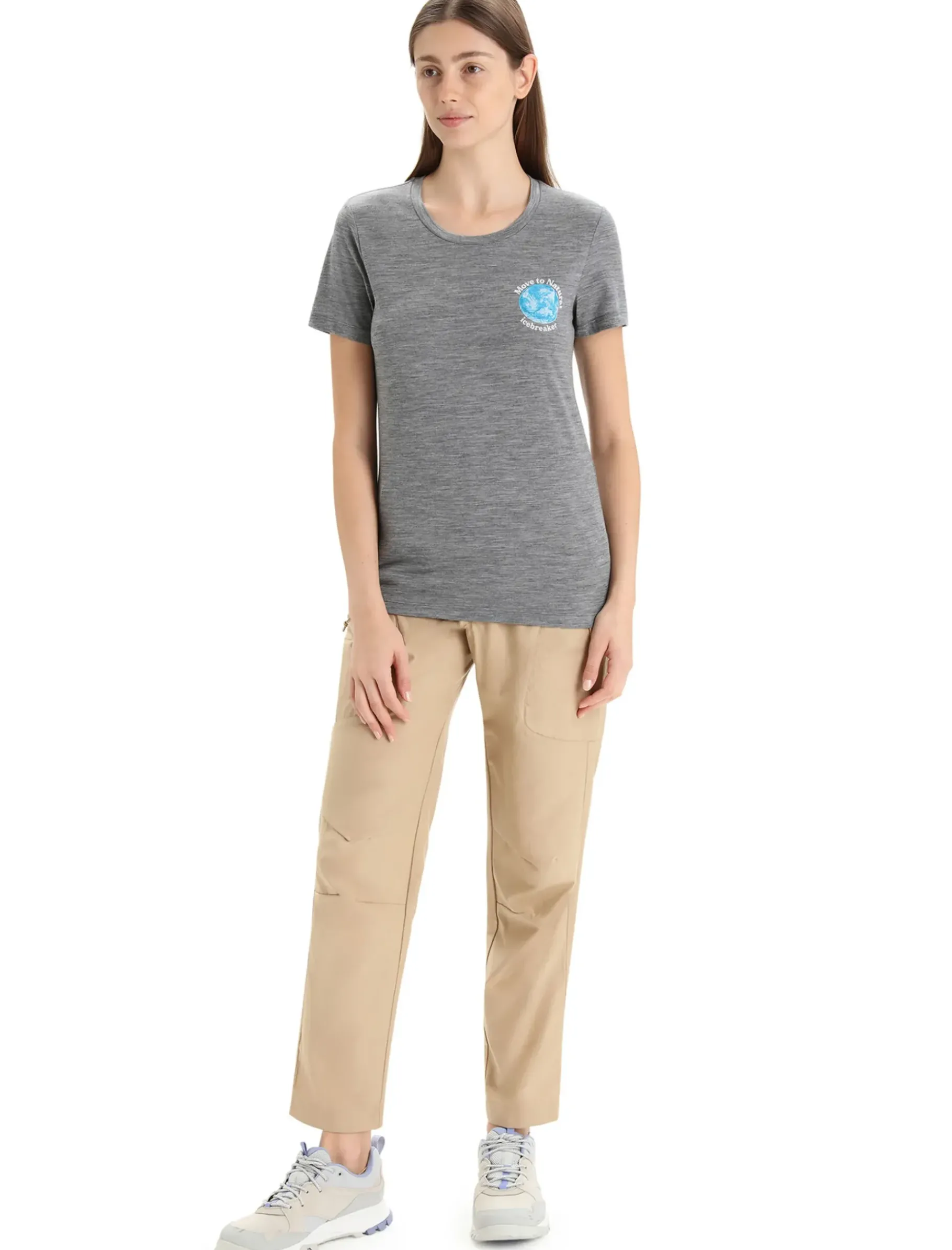 Damen Icebreaker Kurzarmshirts^Merino Tech Lite Ii T-Shirt Earth Damen