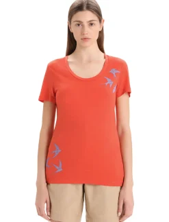 Damen Icebreaker Kurzarmshirts^Merino Tech Lite Ii T-Shirt Mit U-Ausschnitt Swarming Shapes Damen