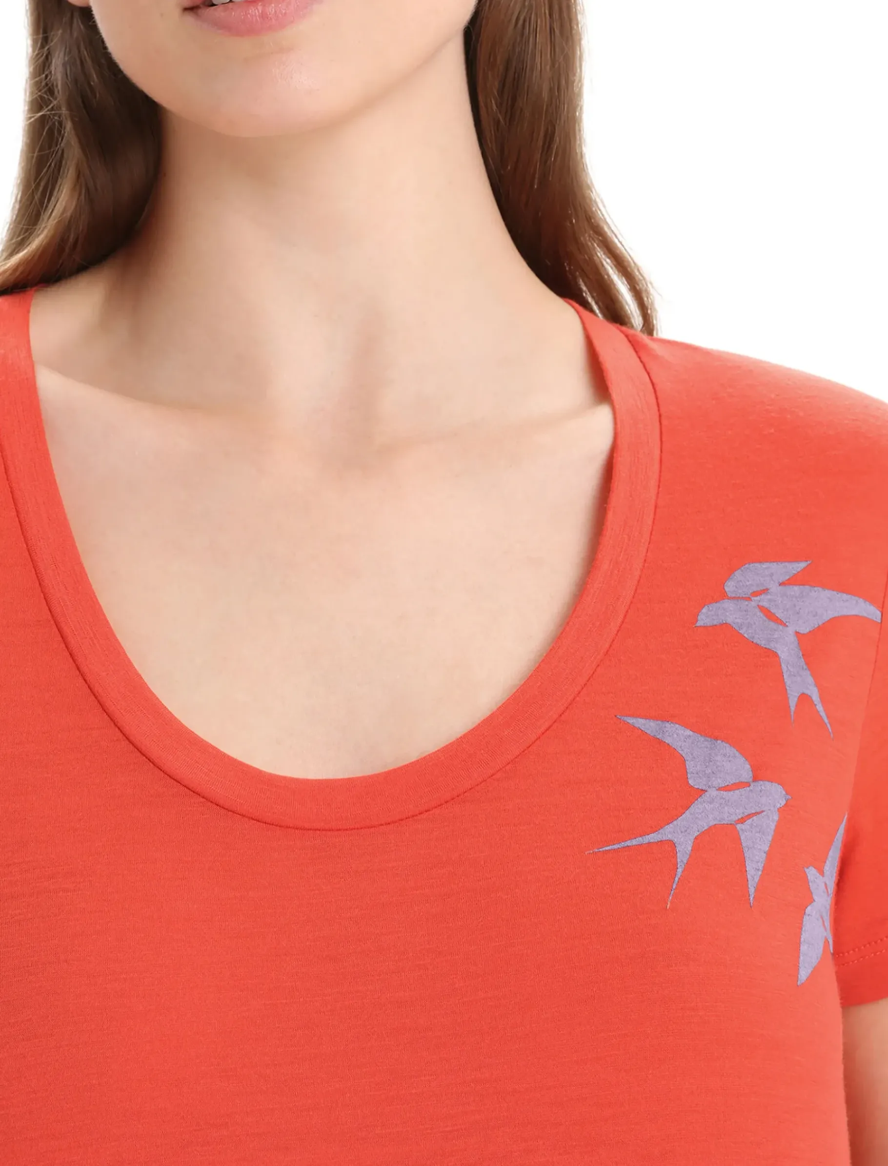 Damen Icebreaker Kurzarmshirts^Merino Tech Lite Ii T-Shirt Mit U-Ausschnitt Swarming Shapes Damen