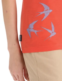 Damen Icebreaker Kurzarmshirts^Merino Tech Lite Ii T-Shirt Mit U-Ausschnitt Swarming Shapes Damen