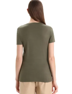 Damen Icebreaker Kurzarmshirts^Merino Tech Lite Ii T-Shirt Mit U-Ausschnitt Reflection Lines Damen