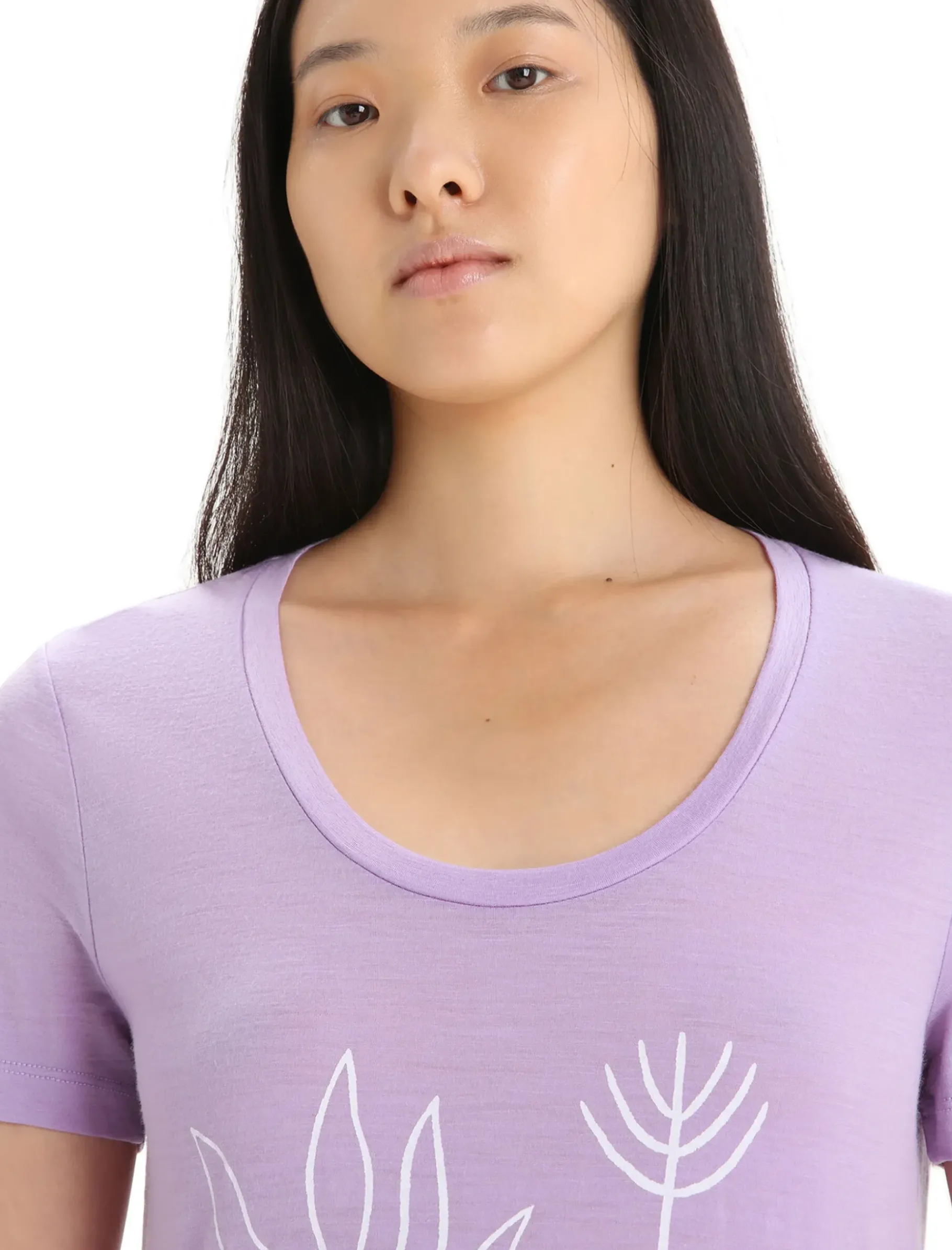 Damen Icebreaker Kurzarmshirts^Merino Tech Lite Ii T-Shirt Mit U-Ausschnitt Fresh Growth Damen