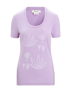 Damen Icebreaker Kurzarmshirts^Merino Tech Lite Ii T-Shirt Mit U-Ausschnitt Fresh Growth Damen