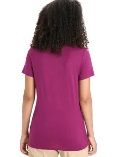 Damen Icebreaker Kurzarmshirts^Merino Tech Lite Ii T-Shirt Mit U-Ausschnitt Nature Celebration Damen