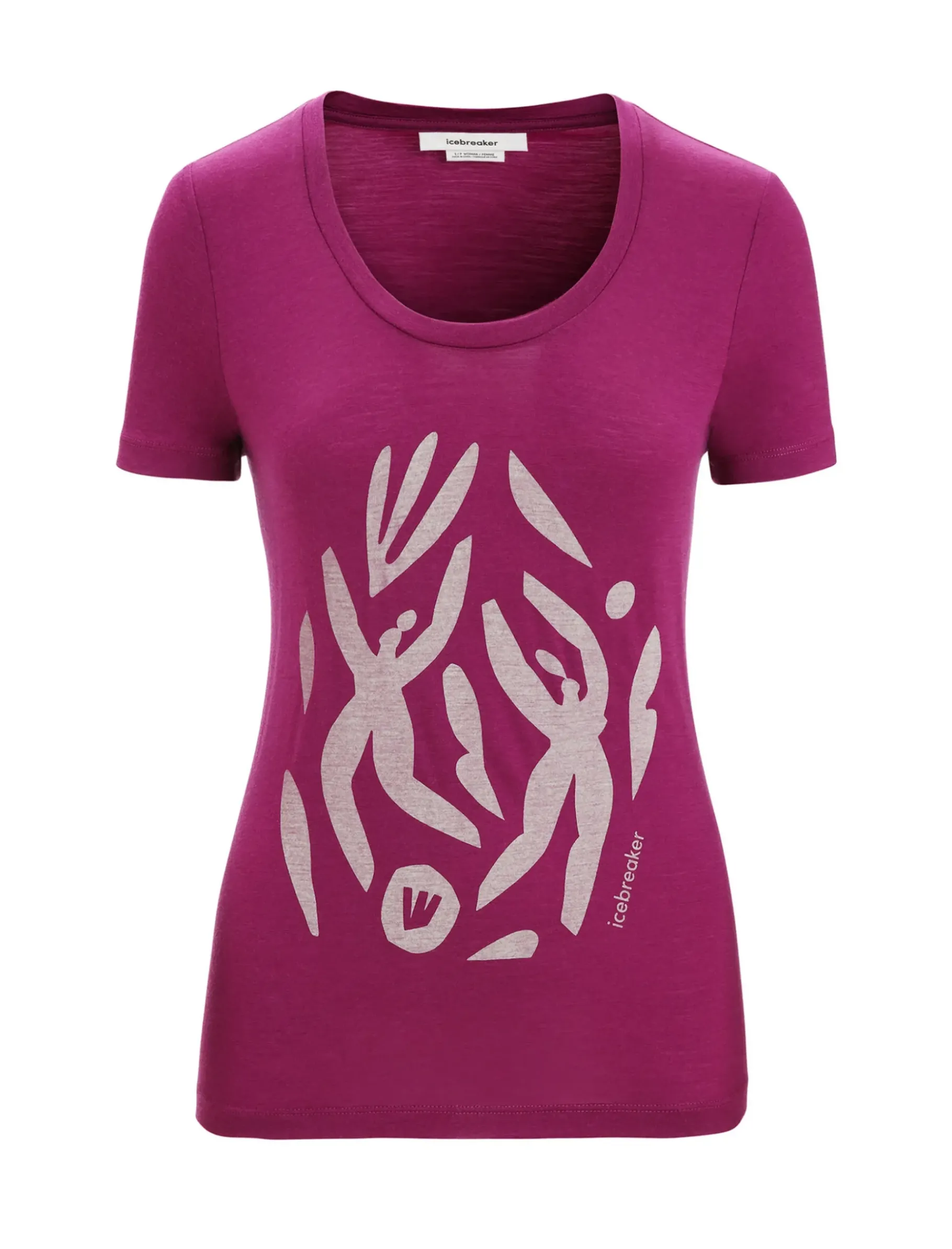 Damen Icebreaker Kurzarmshirts^Merino Tech Lite Ii T-Shirt Mit U-Ausschnitt Nature Celebration Damen