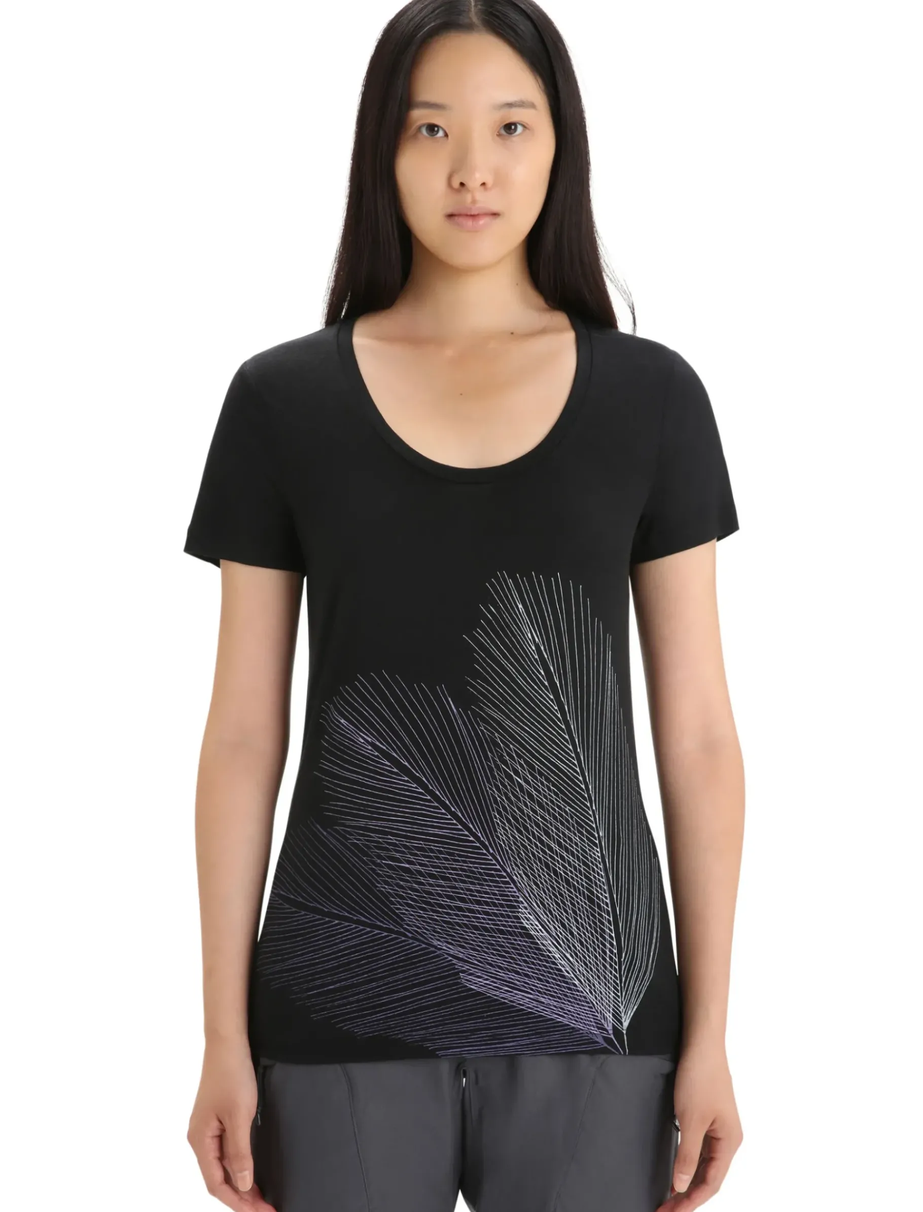Damen Icebreaker Kurzarmshirts^Merino Tech Lite Ii T-Shirt Mit U-Ausschnitt Plume Damen