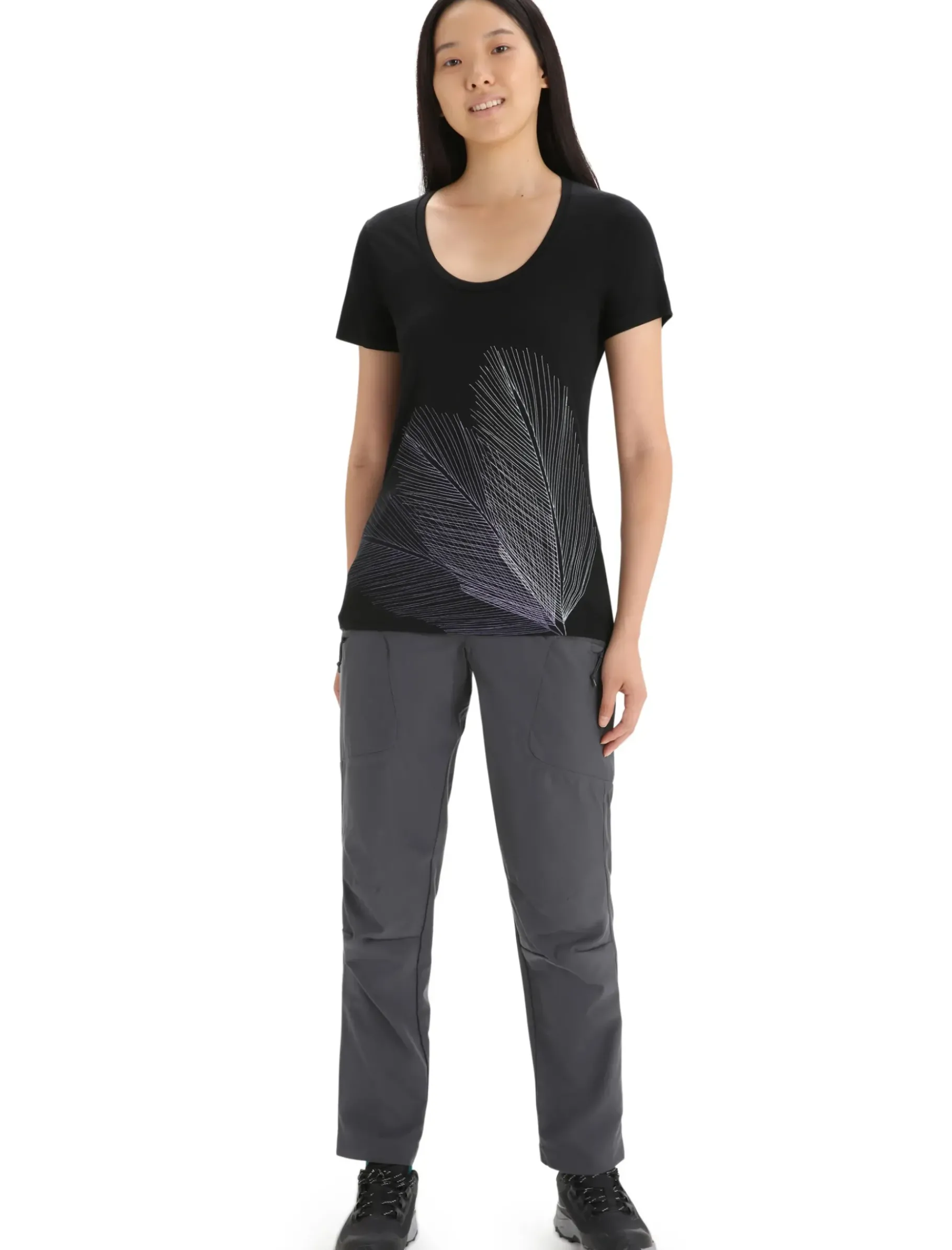 Damen Icebreaker Kurzarmshirts^Merino Tech Lite Ii T-Shirt Mit U-Ausschnitt Plume Damen