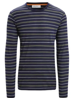 Herren Icebreaker Langärmlige Oberteile^Merino Wave Langarmshirt Stripe Herren