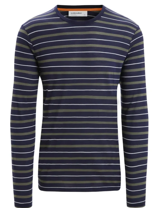 Herren Icebreaker Langärmlige Oberteile^Merino Wave Langarmshirt Stripe Herren