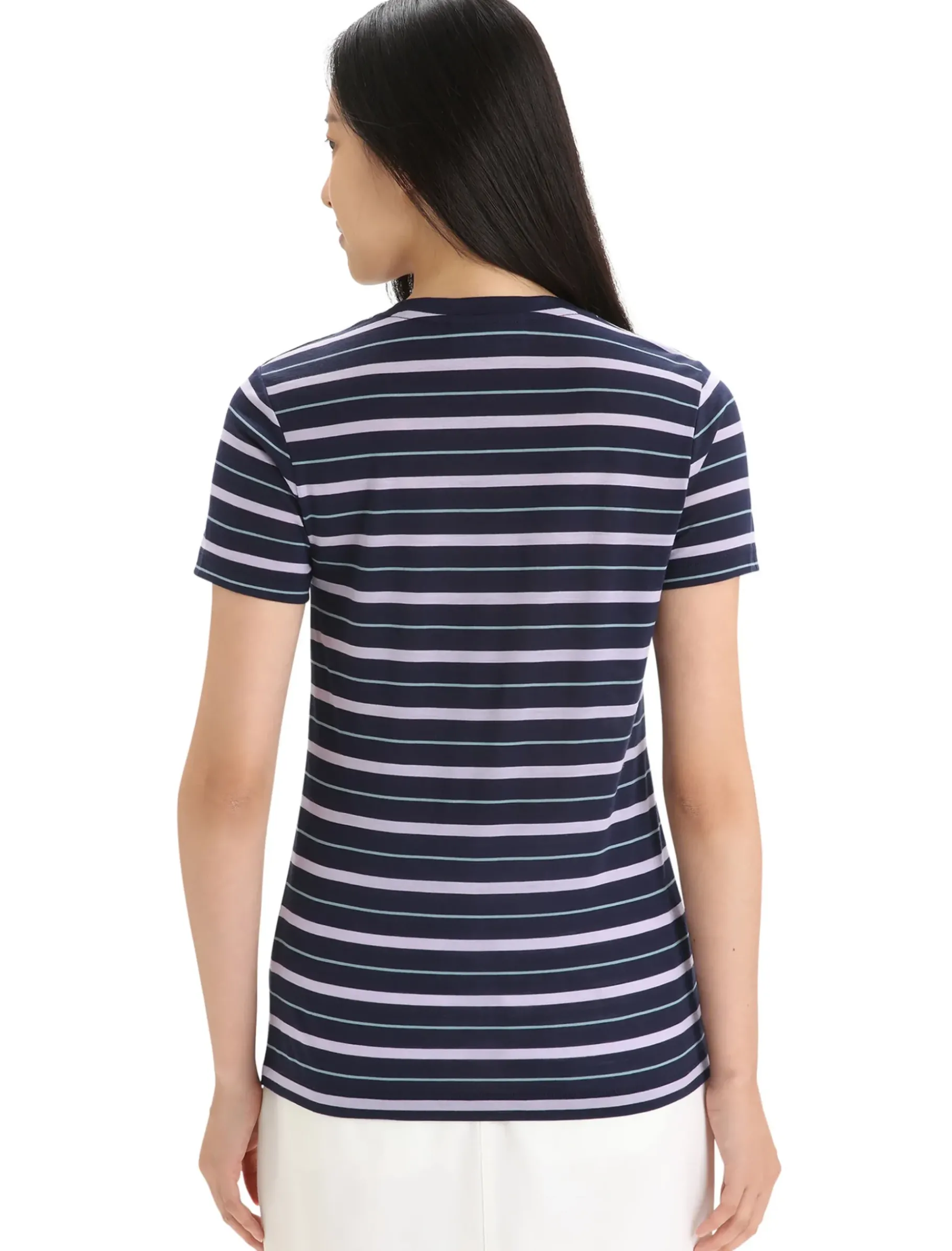 Damen Icebreaker Kurzarmshirts^Merino Wave T-Shirt Stripe Damen