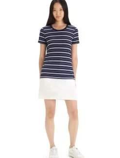 Damen Icebreaker Kurzarmshirts^Merino Wave T-Shirt Stripe Damen