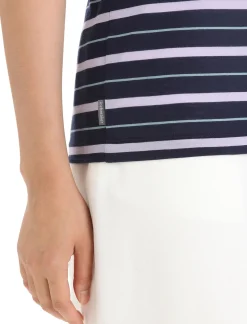 Damen Icebreaker Kurzarmshirts^Merino Wave T-Shirt Stripe Damen