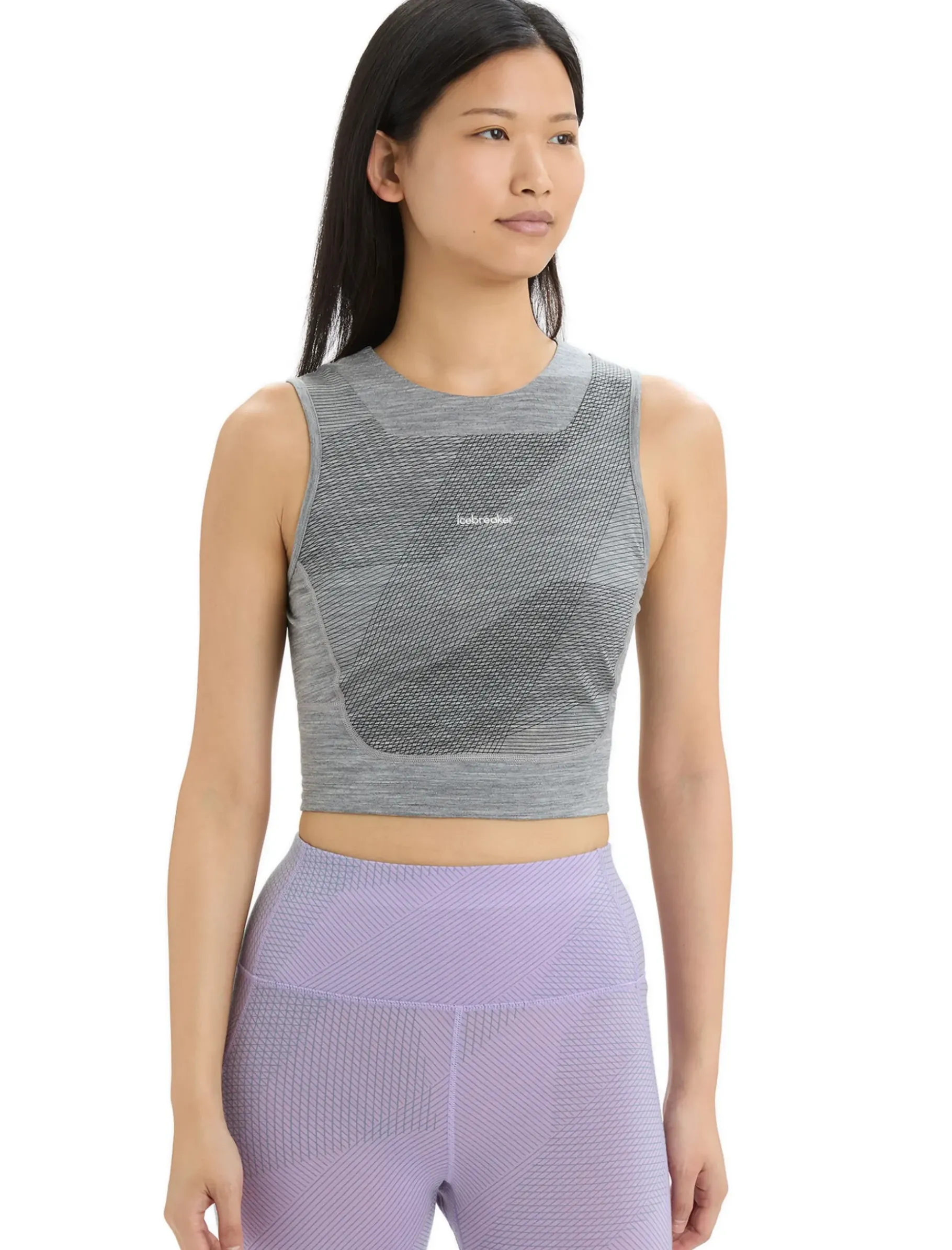 Damen Icebreaker Kurzarmshirts^Zoneknit™ Merino Crop Top Geodetic Damen