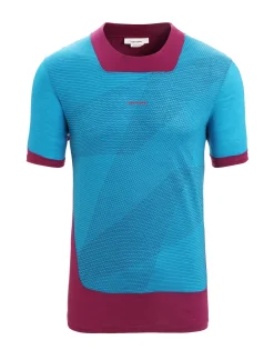 Herren Icebreaker Kurzarmshirts^Zoneknit™ Merino Kurzarmshirt Geodetic Herren